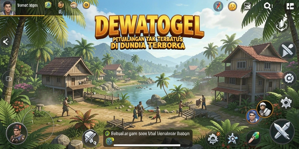 Screenshot gameplay DEWATOGEL menunjukkan petualangan seru di dunia terbuka.