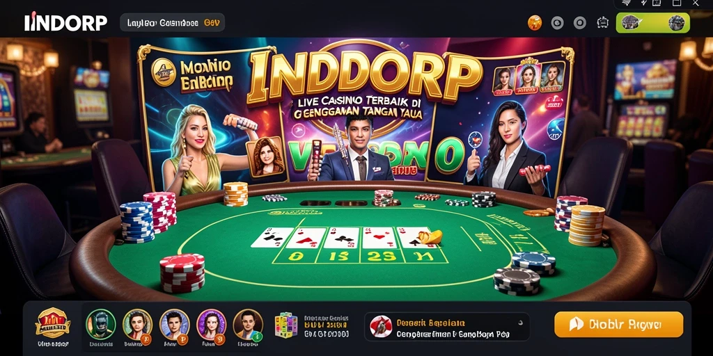 Screenshot gameplay INDORP yang menyajikan suasana Live Casino yang nyata.