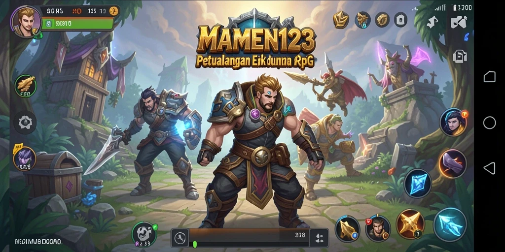 Screenshot MAMEN123 menampilkan aksi seru dalam pertempuran RPG.