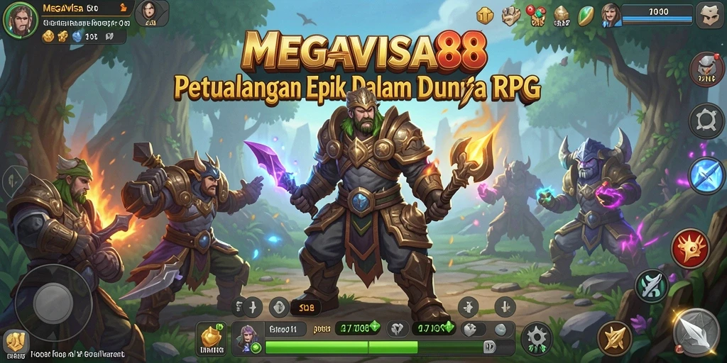 Tampilan gameplay mendebarkan di dunia RPG MEGAVISA88.