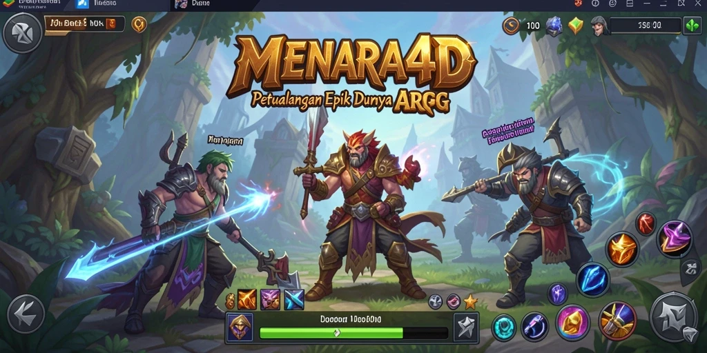 Tampilan gameplay MENARA4D yang menarik dengan aksi pertarungan intens.