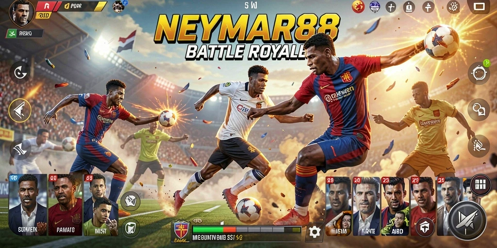 Tangkapan layar NEYMAR88 menampilkan aksi intens dalam game Battle Royale.