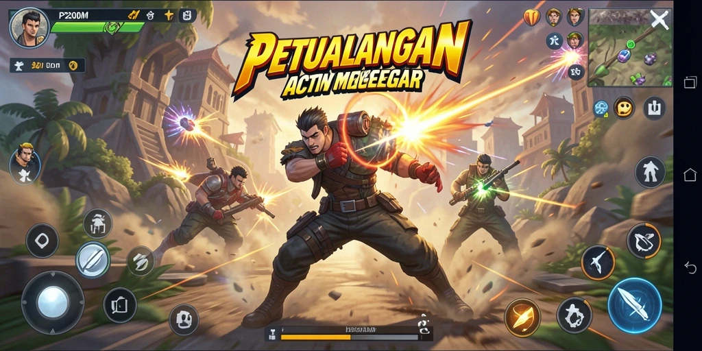 Screenshot P200M menampilkan aksi seru dalam gameplay yang mendebarkan.