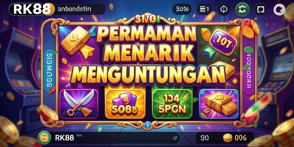 Screenshot gameplay Slot RK88 menampilkan grafis yang memukau dan fitur menarik.