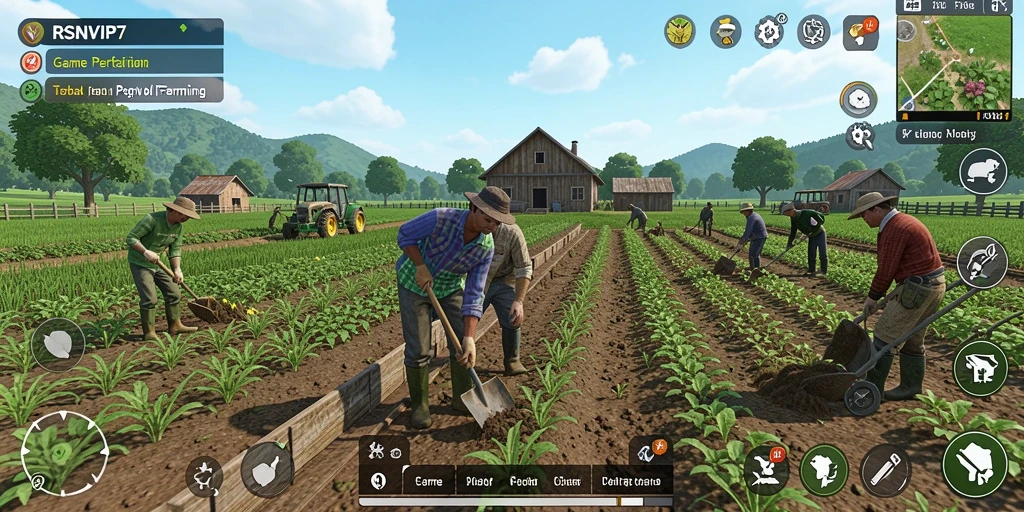 Gameplay RSNVIP7 menampilkan aktivitas bertani yang menarik dan interaktif.