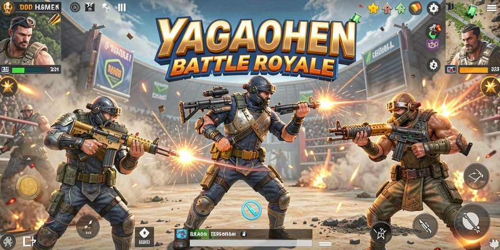 Screenshot gameplay YAGAOHEN menampilkan aksi pertarungan seru di medan perang.